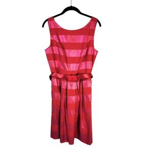 Trina Turk Candy Wrapper Dress Women's 6 Pink Metallic Stripe Festive Season